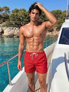 Short de bain pour homme, imprimé tortue de mer, taille à cordon, bleu marine, décontracté, pour la plage, les vacances, respirant, élastique - Product Image 5