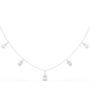 REYES Collar de Cadena Personalizado de Plata de Ley 925 con Moissanita de Corte Pera de 1.38 Quilates, Regalo de Boda para Mujer, Joyería Fina - Product Image 1