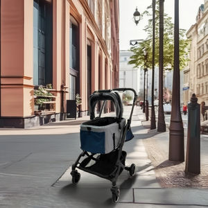 Lightweight Foldable 4-<b>Wheel</b> Pet Stroller Cat dog Carrier for Small Dogs Shock Absorbers 20kg Capacity Compatible Bike Travel - Product Image 4