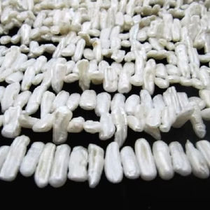 Perlas Biwa Blancas Naturales, Forma Elegante, Aproximadamente de 16 a 20 mm, Se Venden por Hilo de 34 Pulgadas de Largo, Perlas al por Mayor - Product Image 2