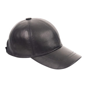 Casquette de baseball unisexe en cuir PU, 6 panneaux, couleur unie, ajustée, style décontracté pour adultes, à porter en toutes saisons - Product Image 5