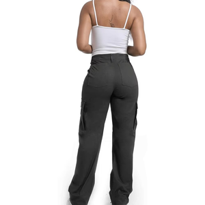 Pantalones Vaqueros Cargo de Moda para Mujer, Casuales de Invierno, con Logotipo Personalizado, Anchos, Estilo Urbano, Resistentes al Viento y al Agua - Product Image 3