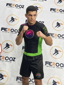 Mens Short Sleeve Rash Guard And Shorts Set <b>Athletic</b> Training Apparel For Gym Workout Fitness Grappling Wear - Product Image 5