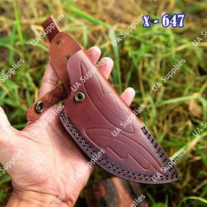 ซองใส่มีดหนังเย็บมือคุณภาพสูง หนังวัวแท้ พรีเมียม สำหรับพกพาแบบคาดเข็มขัด ใบมีดแบบ Fixed Blade สำหรับยุทธวิธี EDC กิจกรรมกลางแจ้ง MOQ ต่ำ - Product Image 3