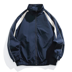 Custom <b>Winter</b> Bomber <b>Jacket</b> Men Zip-Up Stand Collar Canvas <b>Waterproof</b> Windproof with Contrast Panels Front Logo OEM ODM Supplier - Product Image 3