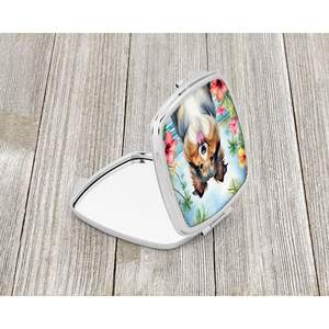 Sheltie Luau Miroir de maquillage de voyage compact Poche décorative pliante pour femmes et filles Cadeau - Product Image 2