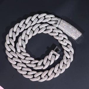 Collar de Cadena Cubana de Moissanita, Joyería Hip Hop Iced Out, Collar de Lujo con Pavé para Hombres y Mujeres - Product Image 4