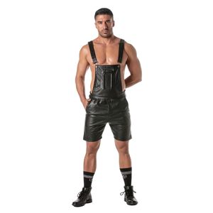 Shorts longs noirs style cuir respirants en dentelle pour hommes, tenue de club fétichiste sexy, bas de tenue de soirée tendance - Product Image 3