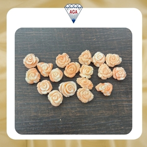 ปะการังอิตาลีธรรมชาติรูปดอกกุหลาบแกะสลัก ขนาด 7-10 มม. สีชมพูกุหลาบ คุณภาพเกรด AAA ปะการังดิบ ไม่ผ่านการปรับแต่ง สำหรับทำเครื่องประดับ ขายส่ง - Product Image 2