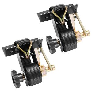 Cinghie a cricchetto nere per portascatole da montare su tubo quadro, larghe 1,5 pollici x lunghe 7,4 piedi, con doppi ganci a J da 50 pollici - Product Image 1