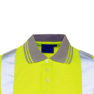 High Visibility <b>Yellow</b> Safety <b>Polo</b> <b>Shirt</b> With Reflective Tape Class 2 Short Sleeve Work Wear Men's Casual Plus Size - Product Image 5