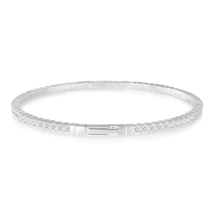 Brazalete de Diamante Cultivado en Laboratorio, Certificado por IGI, Chapado en Oro de 14K y Rodio, Corte Brillante Flexible, Joyería Minimalista de Lujo para Bodas y Fiestas - Product Image 3