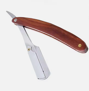 Navaja de Afeitar Profesional de Acero Inoxidable con Mango de Madera, Afeitadora Manual para Barba, Personalizable para Hombres - Product Image 4
