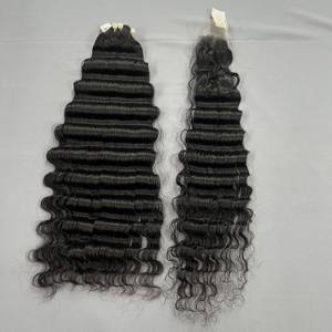 Paquetes de cabello de onda profunda de 8-40 pulgadas crudo 100% cutícula alineada virgen Remy doble dibujado extensiones de cabello saludable - Product Image 1