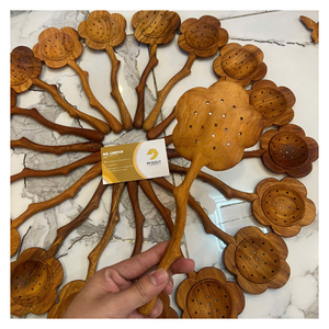 Cuillères à fentes en forme de tournesol, Duo de cuillères, Cuillère branche, Cuillère à bulles, Cuillère feuille flottante, Cuillères en forme de brindilles, Écologiques - Product Image 3