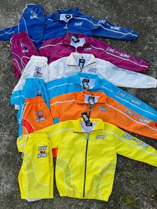 Custom OEM <b>Men</b> 2 Piece Windbreaker Tracksuit Lightweight Waterproof Zip Up <b>Jacket</b> Mesh Lined Matching Shorts Set - Product Image 2