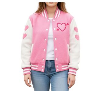Blouson universitaire personnalisé pour couple, style streetwear, en polaire, brodé, unisexe, vente en gros, fabricant OEM - Product Image 4