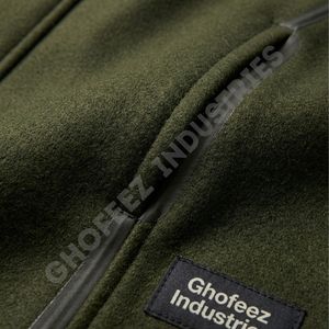 Veste de chasse pour homme en mélange de laine mérinos OEM, vêtement d'extérieur thermique anti-humidité avec sac de transport intégré et système de fermeture éclair silencieuse - Product Image 5