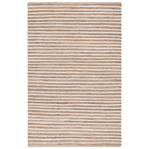 Alfombra Moderna DreamCraft en Tonos Naturales/Verdes/Beige, Tejida en Yute/Lona/Algodón, Diseño a Rayas, Hecha en Vietnam - Product Image 1