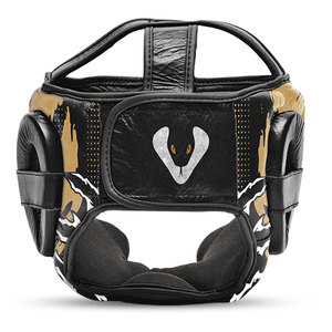 Venomous Gold Reaper Leather Adjustable Breathable <b>Boxing</b> Head Guard Premium Training <b>Headgear</b> Protective - Product Image 4