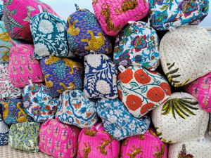 <b>Large</b> Travel <b>Makeup</b> Organizer Vintage Toiletry Pouches Cotton Quilted <b>Makeup</b> Holding <b>Bag</b> Block Print Portable <b>Large</b> <b>Makeup</b> Pouch - Product Image 1