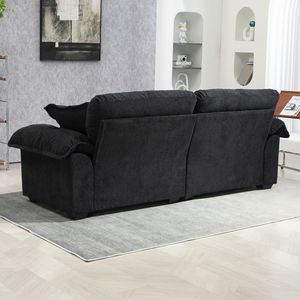 Divano in ciniglia da 84 pollici con seduta profonda e 2 cuscini decorativi in memory foam per piccoli soggiorni, appartamenti o uffici - Product Image 6