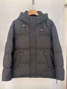 Hot Sale Custom Design High Quality Men's Coated Canvas Stand Collar Print Logo Warm Zipper up Down <b>Slim</b> <b>Fit</b> Puffer <b>Jacket</b> - Product Image 1