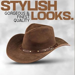 Chapeau en cuir pour homme, style classique, visière courte, casquette habillée, cuir pleine fleur de qualité supérieure, tendance du marché américain et européen - Product Image 3