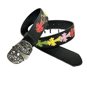 Cinturón de Cuero PU Blanco Personalizado, Estilo Punk Hip Hop, Muchos Diseños, Hebilla de Aleación, Cinturón Y2K con Hebilla Cruzada para Hombre y Mujer - Product Image 4