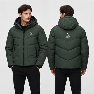 เสื้อแจ็คเก็ตพัฟเฟอร์พรีเมียมสำหรับผู้ชาย รุ่นสปริง มีฮู้ด ระบายอากาศได้ดี กันลม น้ำหนักเบา ซิปด้านหน้าเต็มตัว คอตั้ง มีกระเป๋าข้าง ผลิตจากผ้าฝ้าย - Product Image 4