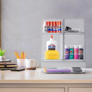 Set di 1 Contenitore Impilabile in Acrilico Trasparente Modello D0100XF9R3W per Organizzazione Bagno e Cassetti Trucchi - Product Image 2