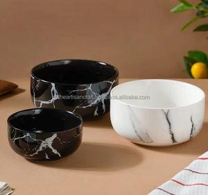 Ensemble de bols de vaisselle en marbre, 3 pièces, design créatif et écologique pour la soupe de riz, la vaisselle pour la décoration intérieure, l'artisanat et les cadeaux. - Product Image 2