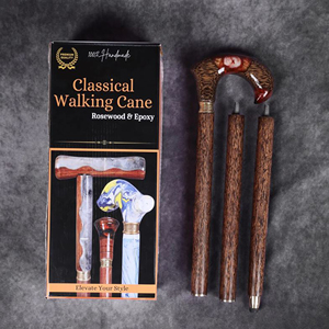Canne de marche en bois dur avec finition élégante, bâton de marche en bois à construction robuste, canne de randonnée rustique faite à la main pour l'extérieur - Product Image 6