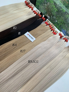 Precio al por mayor extensiones de cabello a granel 100% cabello vietnamita 1 paquete 100 gramos colores claros Super doble dibujado 75 cm recto Natural - Product Image 6