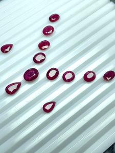 พลอยทับทิมธรรมชาติทรงรูปไข่/ทรงลูกแพร์ ไม่ผ่านการอบความร้อน ไม่ผ่านการบำบัด สำหรับชุดเครื่องประดับสร้อยคอ - Product Image 4