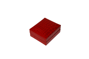 Boîte de rangement pour bijoux en forme de rectangle à motif crocodile avec profil fin et intérieur en papier velours 66x46x24mm - Product Image 2