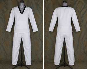 Uniforme de tournoi de Taekwondo traditionnel unisexe, coupe droite, longueur 2,2 m, tissu polyester extensible, doublure en maille, taille haute - Product Image 2