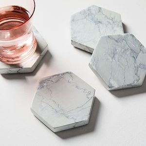 Juego de posavasos de mármol natural ecológico para decoración del hogar sostenible y protección reutilizable de mesas para bebidas - Product Image 2