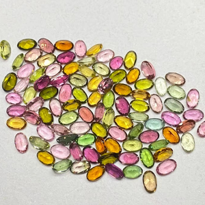 Lot de pierres précieuses de tourmaline multicolores facettées, pierres naturelles de forme ovale, de 3x5 mm à 6x8 mm, pour la création de bijoux - Product Image 1