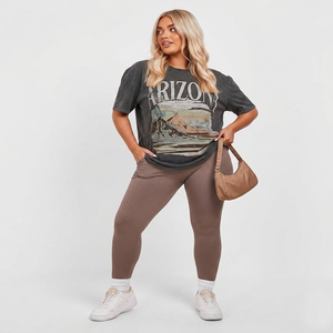 Best Selling New Design Women's Oversized T-Shirts Comfortable & Soft Fabric Short Sleeve Women's Polyester Printed T-Shirts - Product Image 3