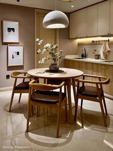 Custom Modern Wooden <b>Dining</b> Chair with Leather Cushion Seat Nordic <b>Armchair</b> for Restaurant Hotel Villa <b>Dining</b> Furniture - Product Image 4