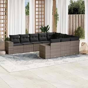 Conjunto de Sofás Modulares Grandes de Ratán PE Gris para Jardín, Colección Premium de Muebles para Exteriores - Product Image 1