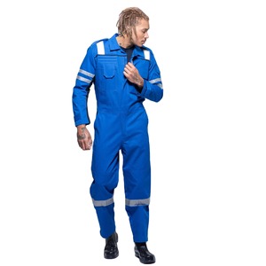 Premium Hi-Visibility Reflective Cotton Safety <b>Work</b> Coverall Construction Roadwork Industrial Safety <b>Work</b> Coverall - Product Image 1
