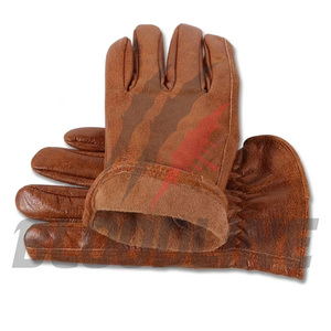 Gants de sécurité en cuir 8MIL sans latex, marron, lisses, antidérapants, à revers droit, durables, usage général - Product Image 2