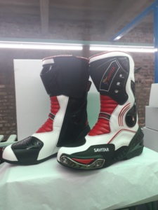 Botas de carreras de cuero originales hechas a medida, botas de carreras para motocicleta, botas de aventura a media pantorrilla - Product Image 2