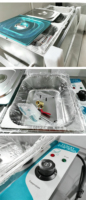 Gewerbliches 4-Pfannen-Elektro-Bain-Marie mit Glas-Spuckschutz aus Edelstahl, Buffet-Dampfgarer für Catering