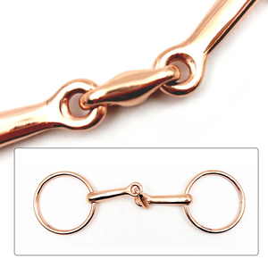 Bocado de Brida de 3 Articulaciones con Anillo Suelto, Bicolor Acero Inoxidable y Oro Rosa, Bocado de Entrenamiento para Caballos de Estilo Inglés, Suave para la Boca, Equipo de Equitación Diaria - Product Image 2