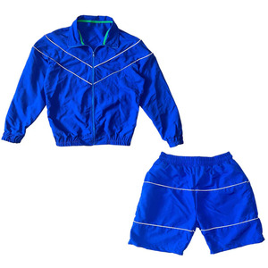 Ensemble de survêtement vert pour garçons, veste à fermeture éclair à manches longues, shorts, style sportif respirant, couleur unie, polyester léger, vêtements de printemps - Product Image 5