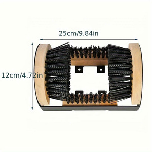 Nettoyeur de chaussures en bois industriel avec double brosse et cadre métallique pour l'utilisation dans les jardins et les garages - Product Image 2
