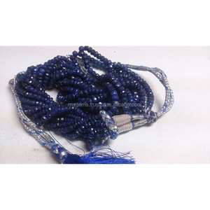 Cuentas facetadas de corindón azul zafiro de 3 mm a 4.5 mm, grado AA, piedras preciosas de calidad premium para la fabricación de joyería. - Product Image 3